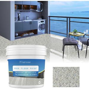 Epoxy Colored Sand Floor Paint, High-Gloss Self-Leveling Epoxy Coating for Interior & Exterior Surfaces, Wear-Resistant & Non-Slip Marble Effect Finish, 35oz (1KG), Multicolored