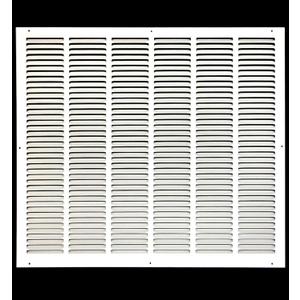 HVAC Premium 32'' x 26'' [Duct Opening] Flat Stamped Steel Return Air Grille - Sidewall and Ceiling - HVAC Vent Duct Cover - White [Outer Dimensions: 33.75''w X 27.75''h]