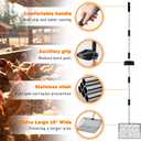 Extra Large Chicken Poop Scooper  15'' Wide Stainless Steel Litter Cleaner, 5-in-1 Adjustable Handle (37-77 Inch), for Chicken Coops, Poultry Barns, Durable Farm & Outdoor Tool