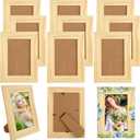 12PCS Wooden Picture Frame for Crafts 4x6 Wooden Frame Unfinished Wood Frames Bulk Solid Wood Picture Frames Wood Frames for Photos Postcard Photo Frames Displays
