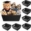 Fainne 20 Pcs Graduation Gift Baskets 10" x 8" Empty Kraft Cardboard Baskets with Handles Bulk Empty Gift Trays Containers for Wedding Graduation Easter Basket Stuffer Decor (Black)