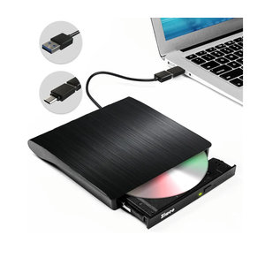 External DVD Drive USB 3.0 Type-C CD Burner Portable CD +/-RW Drive DVD Player for ROM Rewriter Burner Compatible with Laptop Desktop PC Windows MacBook Linux Mac OS
