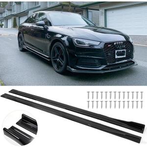 JMTBNO Universal Side Skirts for Car,2M 86.6" Side Skirt Extension Splitter Lip Rocker Panels Body Kit Compatible with Honda Accord Civic Toyota Corolla Nissan Chevrolet Camaro
