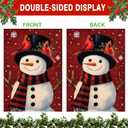Snowman Christmas Garden Flag 12x18 Double Sided, Welcome Xmas Winter Yard Flag for Outside Farmhouse Decor