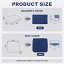8Pc Outdoor Patio Cushion Cover Replacement, Patio Cushion Cover,Navy Blue | Washable Outdoor Couch Cushion Covers with Zippers, Waterproof Slipcovers Sofa Chair for Patio Furniture(Cover Only)
