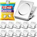 12 Pack Large Magnetic Clips Heavy Duty, Strong Magnet Clips for Notes, Fridge Magnets, Refrigerator Magnets Clip for Organization, Chip Clip Magnets for Whiteboard, Classroom, Cruise, Office