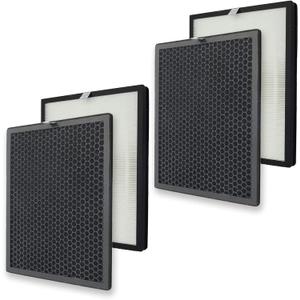 PUREBURG Replacement Filter Set Compatible with Alexapure Breeze 3049 AP-B102 Air Purifier,2-Pack H13 HEPA & Activated Carbon Filter Air Clean PM2.5 Odor smoke VOCs