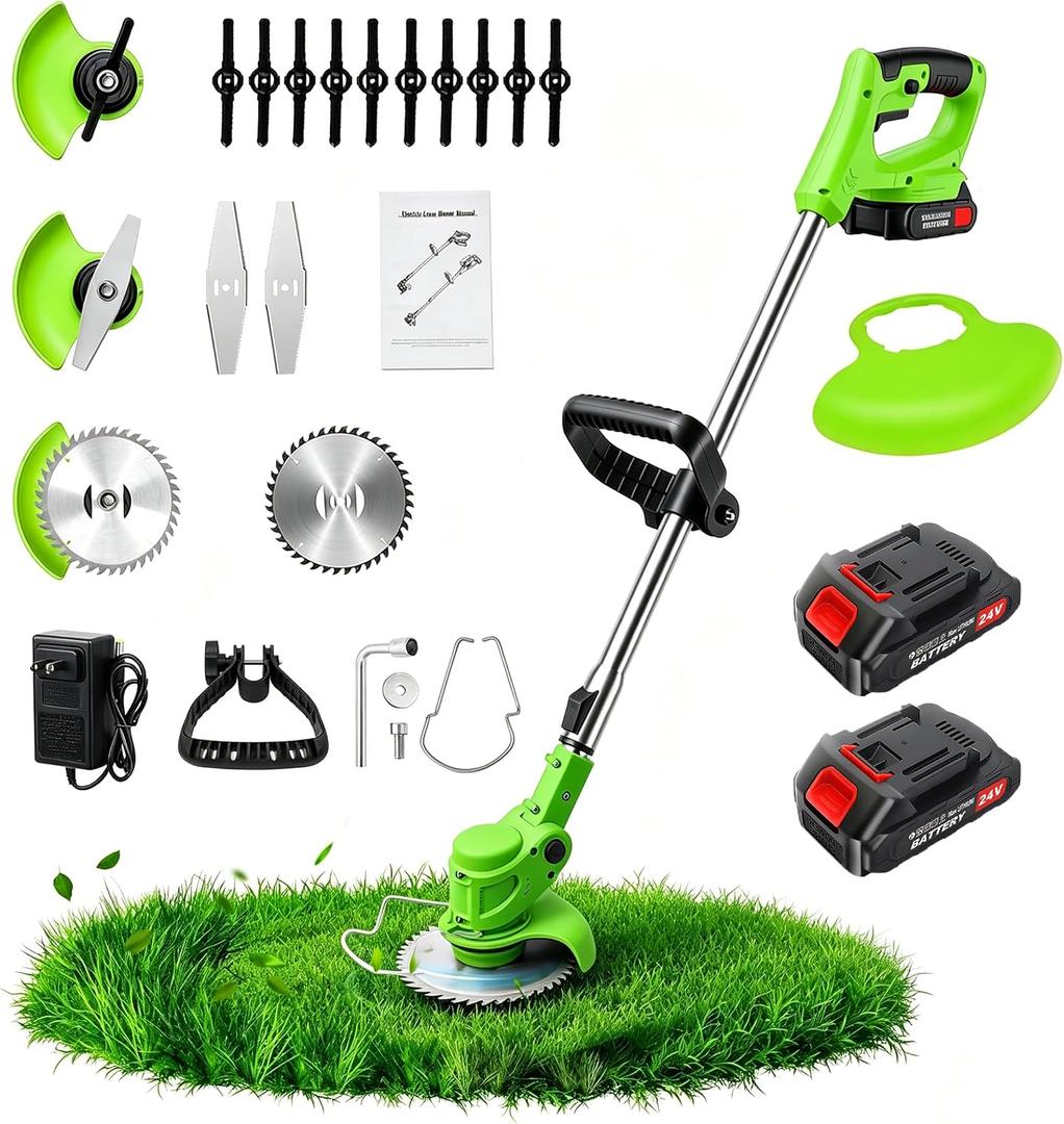 3-in-1 Cordless Weed Wacker: 21V Battery Powered Weed Eater, 33-47 inches