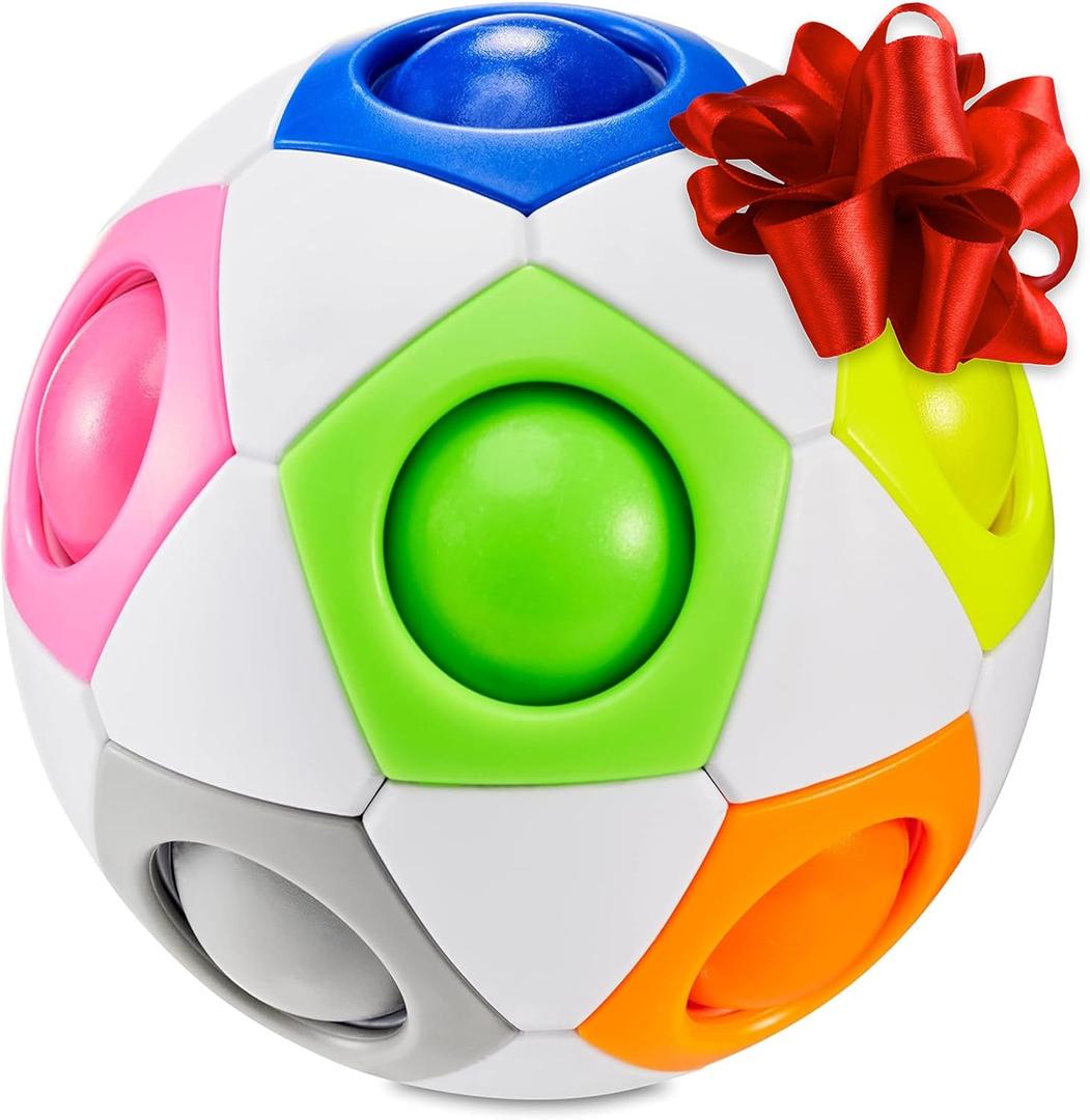 CUBIDI Original Rainbow Puzzle Ball I Brain Teasers for Kids Ages 6-10 I for Boys and Girls 6+ Years, Cool Travel Toy for Children, Fidget Ball, 3D Puzzle Toy