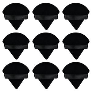 4 x Flytianmy 9Pcs Triangle Powder Puffs, Face Makeup Puff for Body Loose Powder Beauty Makeup Tool Black (1 Count (Pack of 9))