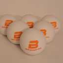 Professional Foosball Balls: Tournament Quality - Just Like The Pros Use, Official Regulation Size - Set of 6 Urethane Foosballs (White Ball/Orange Logo)