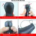 2 x Carbon Fiber Car Gear Shift Knob Cover, Leather Vehicle Stick Shifting Protector with Needle & Thread, Stylish Auto Shifter Knob Guard, Compatible with Inspire Crider Integra (Brown)