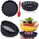 14 Pack Mini Tart Pans 4 Inch with Removable Bottom Round Nonstick Deep Quiche Pan, Heavy Duty Perfect for Baking Fruit Tarts, Quiches & Dessert