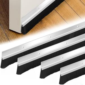 Gisafai 4 Pcs Aluminum Door Sweep, 48 Inches, Natural