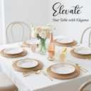 13 Inch Placemats Set of 12, Boho Round Rattan Place Mats for Dining Table Decor, Rustic Woven Chargers for Dinner Plates, Outdoor Patio, Farmhouse Wedding, Water Hyacinth Wicker Braided Placemat