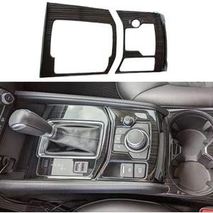 Interior Center Console Gear Shift Panel Cover Trim for Mazda CX-5 CX5 Accessories 2017 2018 2019 2020 2021 2022 2023 2024 2025 (Stainless Black)