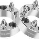 HHCSOP 5x4.5 Wheel Spacers 1.5 inch Compatible with Ford Mustang Ranger Explorer Edge Crown Victoria Jeep Wrangler Liberty Cherokee Comanche, 2PCS 5x114.3 Wheel Adapter Bore 82.5mm & 1/2x20 Studs