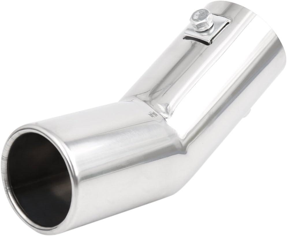 uxcell Universal Fit Diameter 0.75" -1.5" Stainless Steel Chrome Curved Exhaust Tail Muffler Tip Pipe for Vehicle