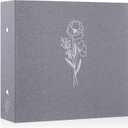 Lanpn 12x12 inch Scrapbook Photo Album, Linen Cover Archival Acid Free Top Load 3 Ring Binder Folder Photo Book 12 x 12 with 30 Plastic Sleeves, 60 Pages (Grey)