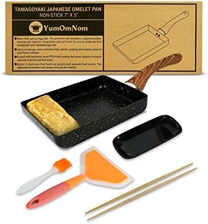 YumOmNom Tamagoyaki Pan – Japanese Nonstick Egg Cookware, Rectangle Frying Pan for Omelettes & Rolls – Kitchen Accessories (Without Lid)