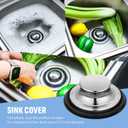 Mudder 3 Pcs Kitchen Sink Drain Strainer and Stopper Stainless Steel Garbage Disposal Plug with Handle Universal Anti-Clogging Kitchen Sink Filter Sieve Basket Strainer (Silver)