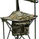 Gowithme Extra Large Quick Folding Tripod Stool with Backrest Fishing Camping Chair with Carry Strap