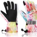 Ski Gloves for Men Women Kids - Waterproof Thermal Winter Snow Gloves, Touchscreen Compatible for Skiing, Snowboarding, Cold Weather, Parent-Child Outdoor Activities (S(Fits kids 8-10), Colorful)