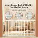 Extra Wide Baby Gates 57.5-62 Inch, Large Metal Safety Gate for Stairs, Doorways - No Drilling, Pressure Mounted Pet Gates for Kids & Dogs