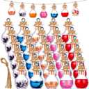 Patelai 30 Pieces Tiny Glass Bottles with Cork Mini Glass Potion Bottles with Lids Clear Small Wishing Jars with 20 Meters Hanging Rope or Birthday Party Favors DIY Art Crafts(Ball-Shaped)