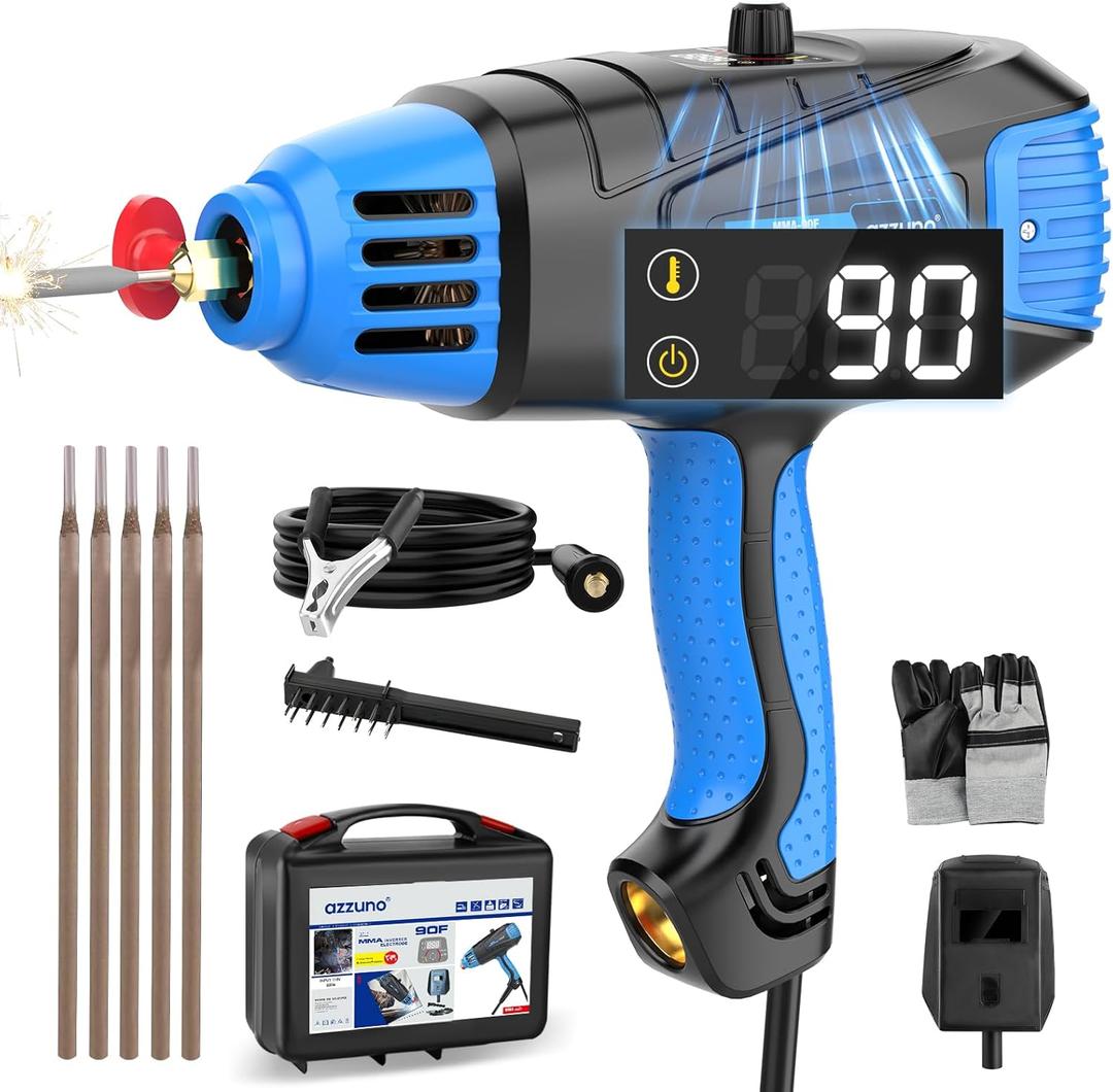 AZZUNO Handheld ARC Welding Machine, Portable Stick Welder Gun 110V, Small MMA Welder Machine with IGBT Inverter Fits for 1/16''-1/8'' Electrode Rods