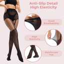 Faux Thigh High Tights for Women - Fishnet Gothic Pantyhose, High Waist Over-The-Knee Goth Leggings (Black)