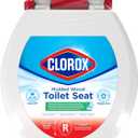 Clorox Round Wood Toilet Seat with Easy-Off Hinges-Wiggle Free Design ‎16.54 x 16.5 x 0.99 inches