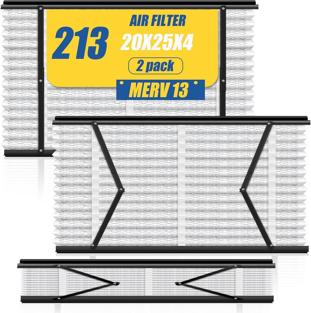 2 Pack 213 Replacement Filter Compatible with Aprilaire Whole House Air Purifiers 1210, 1620, 2210, 2216, 3210, 4200, Furnace Air Filter for Whole House Furnace, MERV-13, 20x25x4