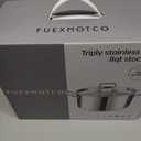 Whole-Clad Tri-Ply Stainless Steel Stockpot with Lid, 8 Quart Large Cooking Pot All Stove Compatible Up to 600, 18/8 Stainless Steel Kitchen Induction Ready Cookware