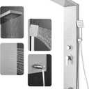 ROVOGO Shower Panel Tower System cUPC Certified, High Pressure Rainfall Shower, Body Jets, Handheld and Tub Spout, 46.5 in. Shower Column Stainless Steel, Brushed