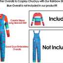 5 Sizes for 2-11Y Unisex Rainbow Striped Long Sleeve Shirt Soft Material Crewneck Shirt for Chucky Costume (XS)