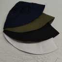 4 Pieces Bucket Hat Sun Packable Travel Beach Fishing Hat for Men Women (Small, Black, White, Navy Blue, Army Green)