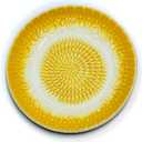 All-in-one Premium Ceramic Garlic Grater Plate 4-Piece Set - Yellow Embossed Design and Style - For Garlic, Ginger, Chocolate, and more! - Comes with 5.25" Plate, Peeler, Brush, and Stand