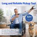 2-Pack 32" Grabber Reacher Tool, Effortless Reacher Grabber Pickup Tool, Heavy Duty Grip Grabber Tool, Wide Claw Foldable Trash Picker Upper Grabber Essential for Senior, Health, Surgery Recovery