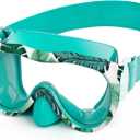 Kids Swim Goggles, Anti-Leak Snork Mask with Nose Cover & Elastic Fabric Strap, UV Protection Swimming Goggles for Kids Boys Girls, Green