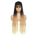 Hat Wig for Women Baseball Cap with Braided Hair Attached 24inch long Synthetic Box Braid Wig Hat Adjustable Cap with Ombre Black Brown Blonde Braids for Daily Outdoor Use