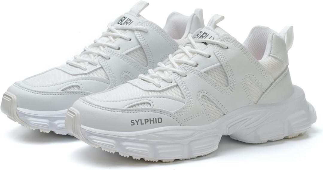 SYLPHID Non Slip Nursing Shoes Women Slip Resistant Food Service Shoe SR Walking Shoes for Nurses Wide Work Sneakers in Kitchen and Restaurant (5, White)