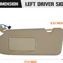Sun Visor for Honda CRV 2017-2022, Left Driver Side Beige SunVisor Replacement 83280TLAA12ZB