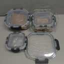Small Glass Food Storage Containers with Lids Airtight, Microwave&Dishwasher Safe, Leak-Proof, BPA-Free, Grey, Pack 4
