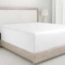 California Design Den Fitted Sheet Queen Size, Deep Pocket Soft 400 Thread Count 100% Cotton Sateen, No-Pop Off Elastic, Queen Cotton Fitted Sheet Only (Antique White)