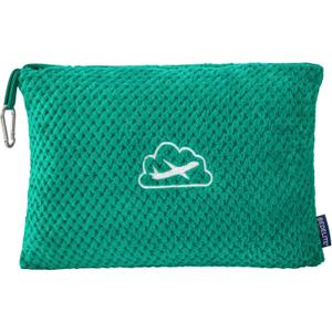 BEDELITE Travel Blanket with Bag, Ultra-Soft Jacquard Fleece Blanket with Luggage Sleeve & Backpack Clip, Airplane Blanket Travel Essentials, Teal