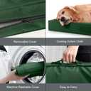 Outdoor All Weather Large Dog Bed, Waterproof Dog Bed for Large Dogs 36x27 Inch, Orthopedic Egg Crate Foam Pet Bed with Washable Removable Oxford Cooling Cover, Dark Green