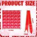 ForraFun 50 Set Valentine Plant Pot Covers Floral Cellophane Wrap Paper Sheets with 15 Bow Decorative Plant Sleeve for Home Flower Pot DIY Decor (Red)