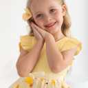 Sinhoon Toddler Girl Tulle Dress Summer Ruffle Sleeveless Baby Girl Fashion Casual Dresses 4Y (Yellow)