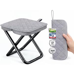 Premium Portable Folding Camping Stool with Carry Bag, Lightweight Compact Outdoor Seat, Heavy Duty Steel Frame, Small Travel Stool for Camping, Hiking & Fishing